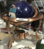 Copper/ Blue Gem Globe w/ Compass