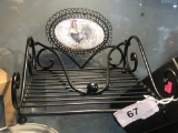 Metal Napkin Holder w/ Rooster Picture