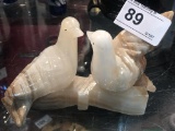 Carved Rock Love Birds on Stand 6