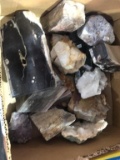 Petrified wood and quartz