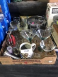 vintage ice bucket and bar glasses