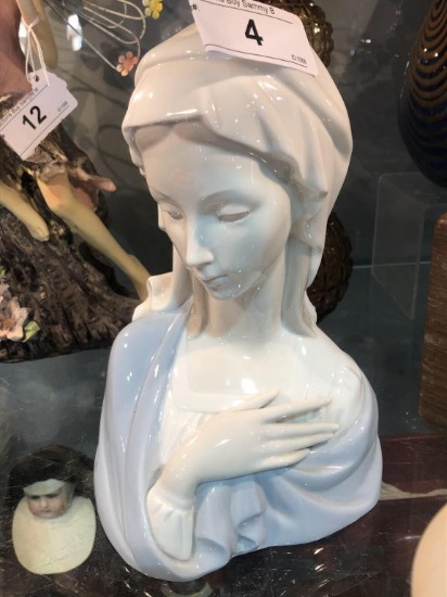 lladro # 4649 madonna " virgin mary" bust retired