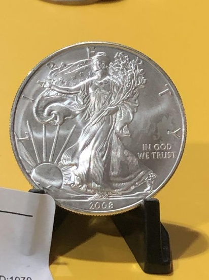 2008 .999 1 OZ Silver Eagle $1 Dollar Coin