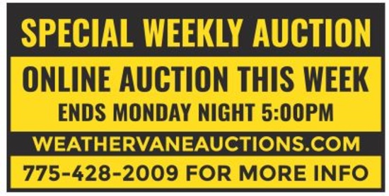 Online Live Auction This Week  Start at 5:30