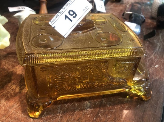 Vintage Yellow Stove Shaped Candy Dish $45