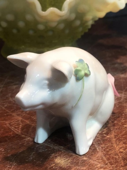 Belleek "Floral Treasures" Pig  21/2" Tall #211