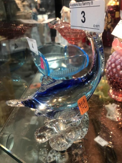 Art Glass Dolphin  5" Tall #176