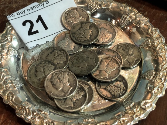 17 Mercury Dimes               Dish Not Included
