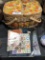 Sewing Basket, Contents and Books