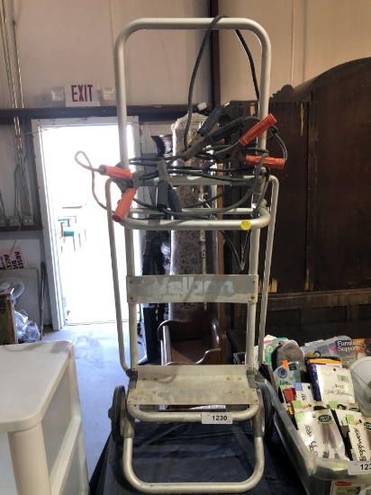rolling cart w/ jumper cables