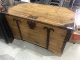 Beautiful LG Pine Immigrant Trunk Circa 1840's