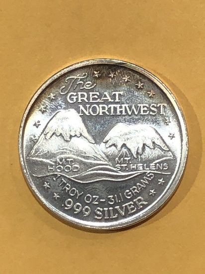 .999 1oz Silver Round - Great Northwest - Mt Hood
