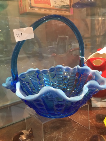 Blue Large Glass Basket