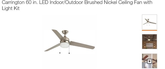 60In Covered Indoor/Outdoor Ceiling Fan