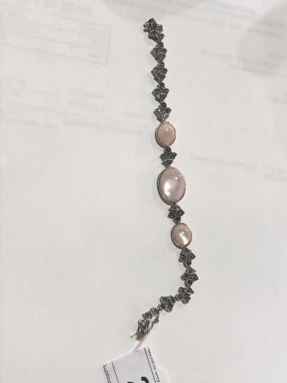 Pink Sterling Silver Bracelet