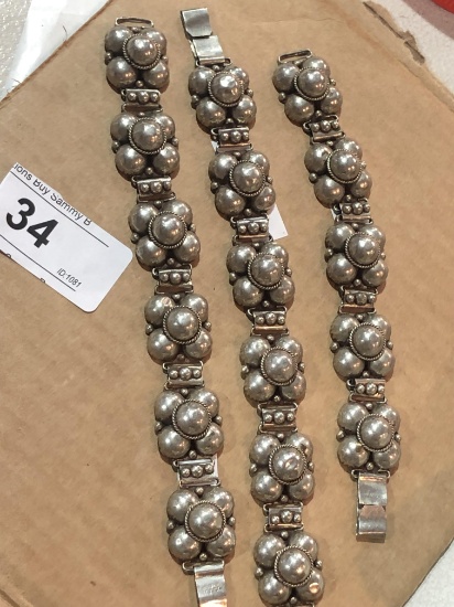3 Silver Bracelets - 1.45 oz & 1.50 oz