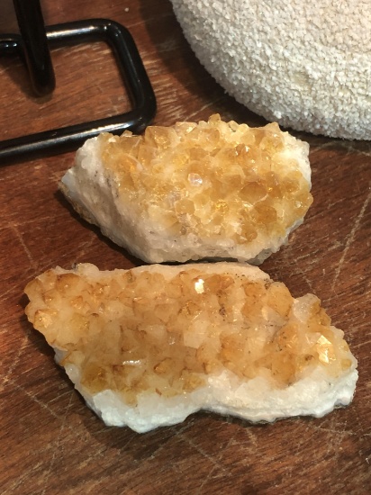 2 Pieces Citrine Crystal Rocks