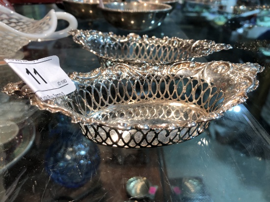 2 Silver Filigree Small Baskets