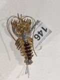 Bejeweled Lobster Pin
