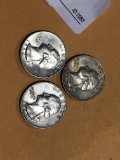 3 Silver Quarters 1964 D