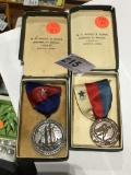 2 -1924 Bronze Yacht Medals w/ Boxes