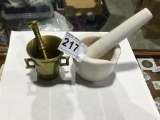 Copper & Pottery Small Mortar and Pestle Sets