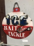Round Metal Ice, Bait, & Tackle Sign