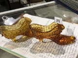 2 Amber Glass Cat Shoes