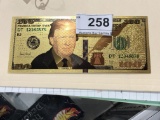 2018 Trump Faux $100 Bill Dipped in Gold