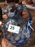 Vintage Fenton Blue Glass Pitcher