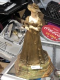 Vintage Bronze Lady Statue on Marble Base Signed