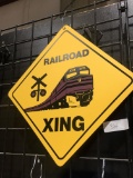 plastic railroad crossing sign