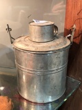 Vintage Metal Lidded Water Can w/ Cup