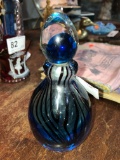 Blue Murano Glass Perfume Bottle w/ Label