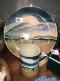 Nevada Pottery Artist Plate and Cup