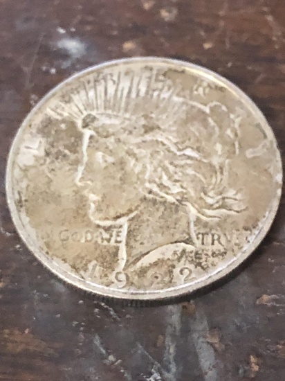 1922 P Silver Peace $1 Dollar Coin