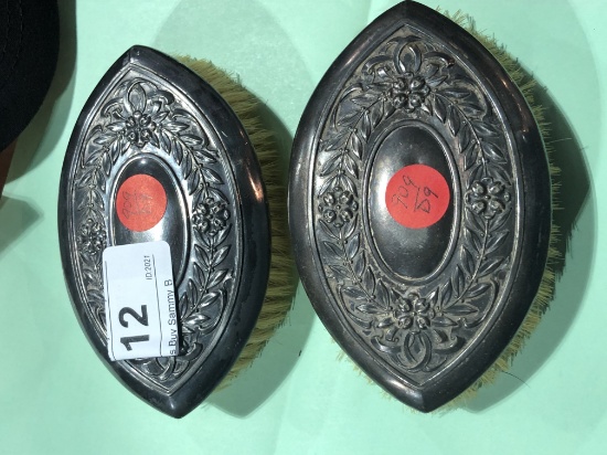 2 Wallace Silver Co Oval Brushes