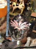 Signed, Daum France Paperweight w/ Flower &