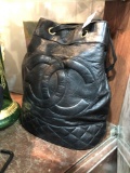 Nick Black Leather Backpack/Purse