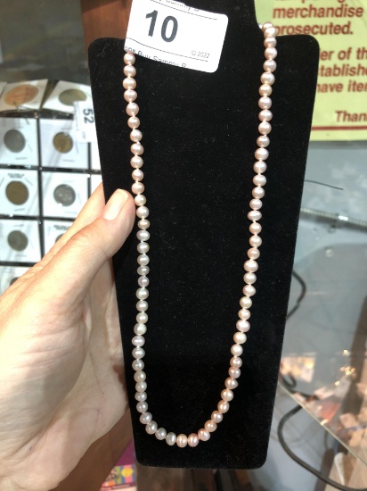Matching Pearls Necklace w/ Sterling Clasp