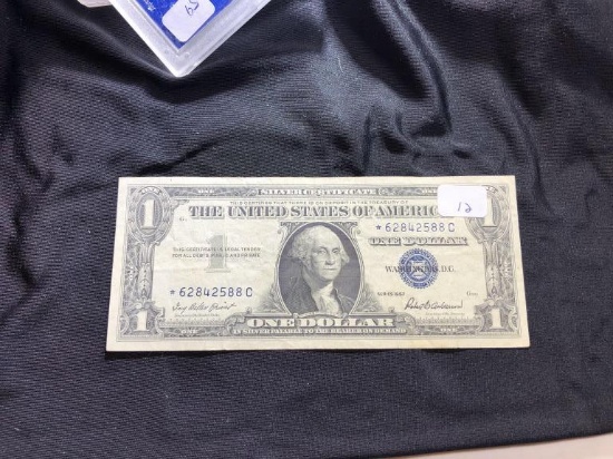 1957 Star Silver Certificate $1 Dollar Note, Crisp