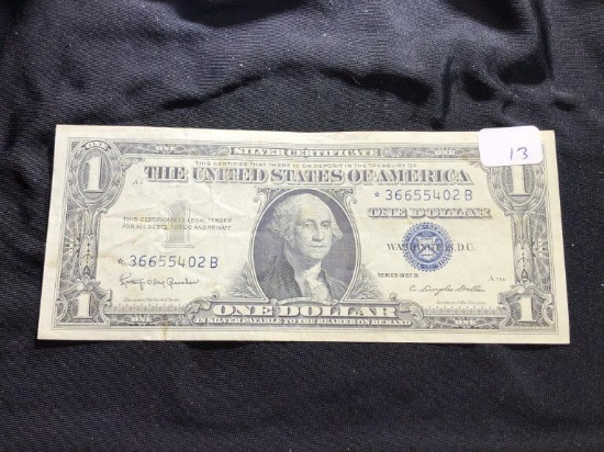 1957B Star Silver Certificate $1 Dollar Note Crisp