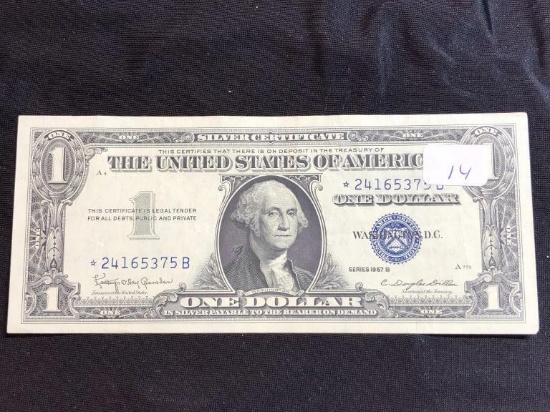 1957B Star Silver Certificate $1 Dollar Note Crisp