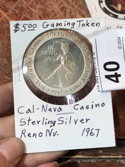 $5 Sterling Silver Dollar Gaming Token, Cal-Neva