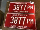 Matching Illinois 1989 License Plates