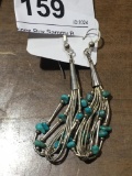 Liquid Sterling Dangle Earrings w/ Blue Stones