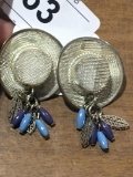 Fashion Earrings -Woven Hat w/ Beads