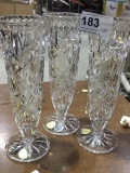 3 Bohemia Crystal Glass Vases w/ Tags