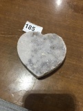 Geode White Crystal Heart Shaped Stone