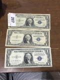 3 - $1 Dollar Silver Certificates  1957 B Star,